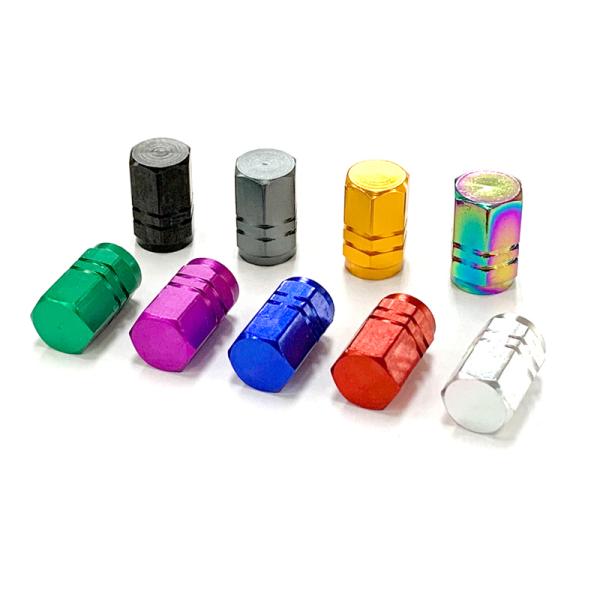 汎用 タイヤエアバルブキャップ アルマイト仕上げ アルミ ドレスアップ 軽量 4個セット 車 バイク...