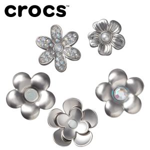 クロックス crocs ジビッツ Monochrome Slvr Flwrs 5 Pack 10013258 メール便送料無料｜イーゾーン スポーツ