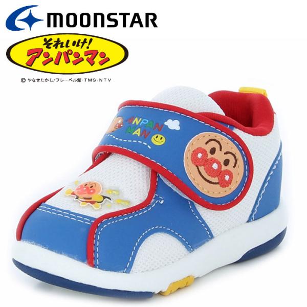 ムーンスター アンパンマン ベビー シューズ ベビー08 ブルー 12113325 アンパンマン ベ...