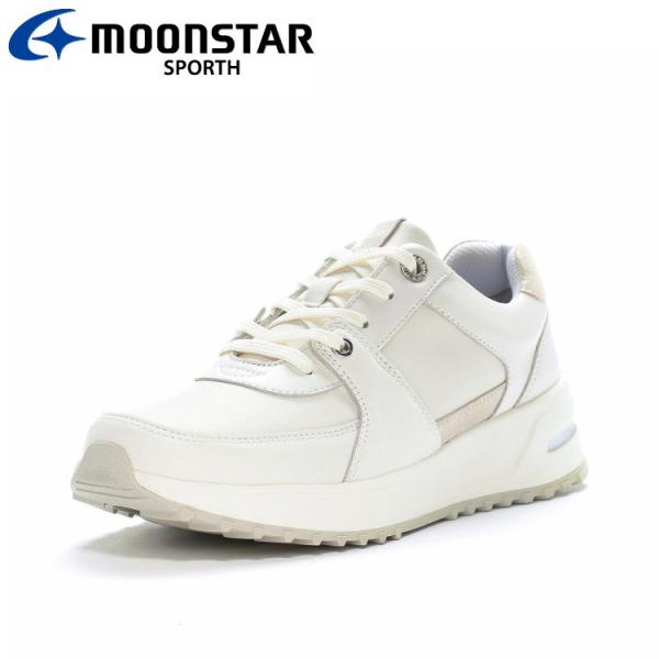 ムーンスター SP0800 ホワイト 42301121 スポルス レディース 厚底スニーカー