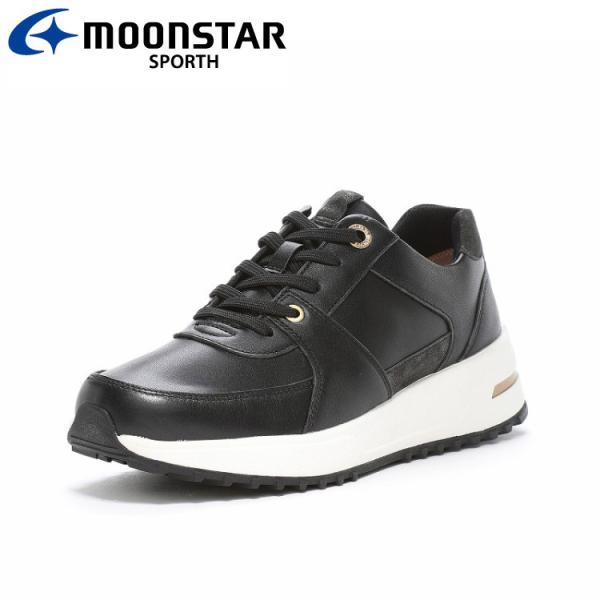 ムーンスター SP0800 ブラック 42301126 スポルス レディース 厚底スニーカー
