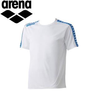 メール便送料無料 アリーナ arena スイミング スイム 水泳 半袖Tシャツ メンズ チームラインTシャツ ARN6331-WHT｜ezone