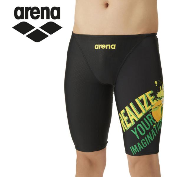 アリーナ arena 水泳 競泳 レーシングスパッツ ハーフレッグ AS4FRC55M-BKYL メ...