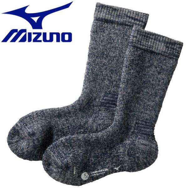 メール便送料無料 ミズノ MIZUNO アウトドア 【発熱素材】ブレスサーモ ウール 極厚ソックス ...