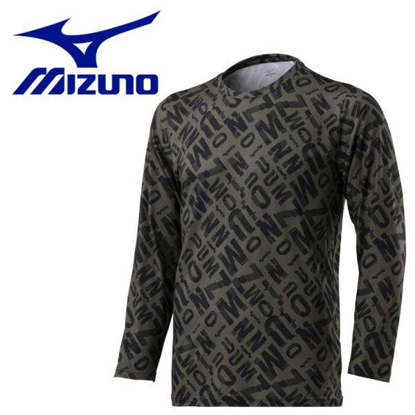 メール便送料無料 ミズノ MIZUNO 健康・日常生活品 裏起毛総柄プリント長袖シャツ メンズ C2...