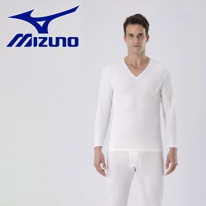 メール便送料無料 ミズノ MIZUNO 発熱素材 ブレスサーモアンダーウエア 薄手 for Daily Vネック9分袖シャツ メンズ C2JAA61202｜ezone