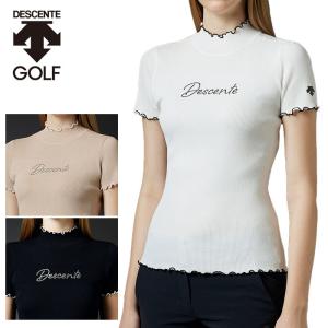 デサントゴルフ LUXECOLLECTION 総リブメロー半袖ニット レディース