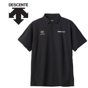 メール便送料無料 デサント DESCENTE SUNSCREEN ミニ鹿の子 バックロゴ ポロシャツ 半袖 メンズ DMMVJA72-BK