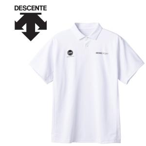 メール便送料無料 デサント DESCENTE SUNSCREEN ミニ鹿の子 バックロゴ ポロシャツ 半袖 メンズ DMMVJA72-WH｜ezone