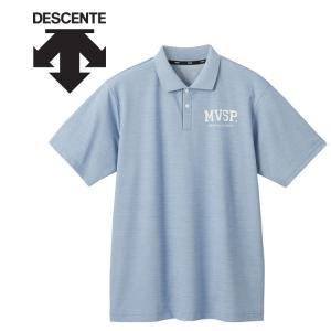 メール便送料無料 デサント DESCENTE  S.F.TECH SUNSCREEN ハイゲージ鹿の子 カレッジライクロゴ POLO ポロシャツ 半袖 メンズ DMMWJA70-SAM｜ezone