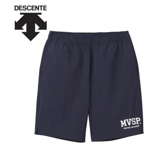 期間限定お買い得プライス メール便送料無料 デサント DESCENTE  4WAYストレッチナイロン カレッジライクロゴ イージーショーツ メンズ DMMWJD82-NV｜ezone