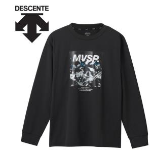 デサント DESCENTE ムーブスポーツ MOVESPORT MVSP SUNSCREEN TOUGH グラフィックロゴ ロングスリーブシャツ 長袖 メンズ DMMXJB53-BK｜ezone