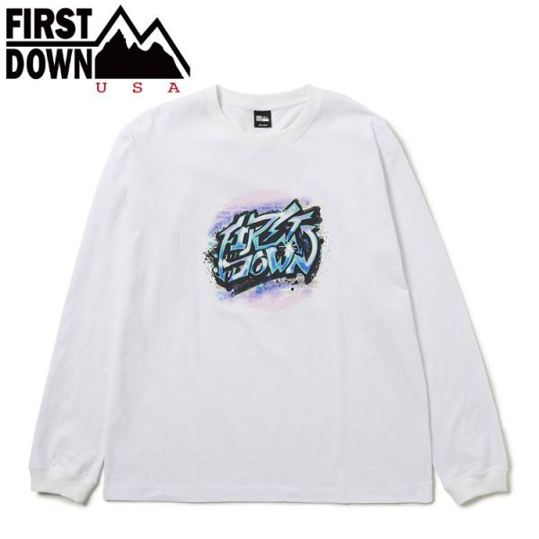 FIRST DOWN USA  L/S TEE COTTON JERSEY DISCIPLE GRA...