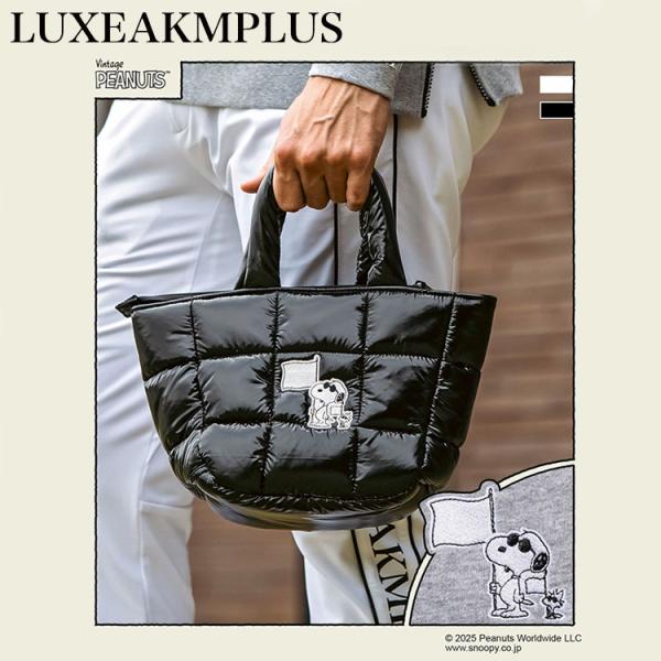 リュクスエイケイエムプラス ゴルフ スヌーピーコラボレーション パデッドミニトートバッグ 2025秋...