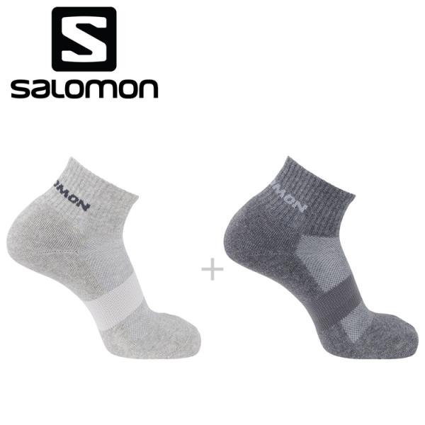 メール便送料無料 サロモン SOCKS EVASION 2-PACK Light Grey/Medi...