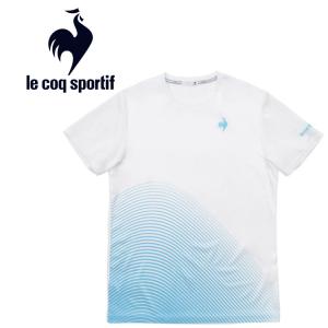 期間限定お買い得プライス メール便送料無料 ルコック スポルティフ le coq sportif テニス プリントゲームシャツ 半袖 メンズ QTMWJA04-WH｜ezone