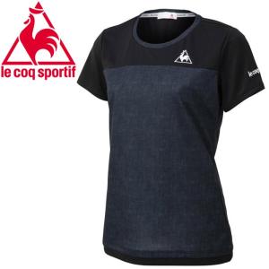 期間限定お買い得プライス メール便送料無料 ルコック テニス シャンブレー半袖シャツ レディース QTWPJA05-BLK