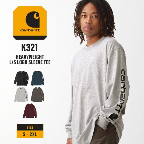 Carhartt カーハート Tシャツ 長袖 メンズ ヘビーウェイト クルーネック 袖ロゴ ロンT ...