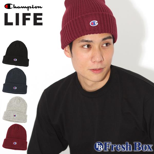 Champion チャンピオン ニット帽 メンズ ニットキャップ 折り返し ビーニー 帽子 メンズ ...