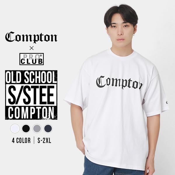PRO CLUB プロクラブ COMPTON コンプトン 半袖Tシャツ メンズ 大きいサイズ 厚手 ...