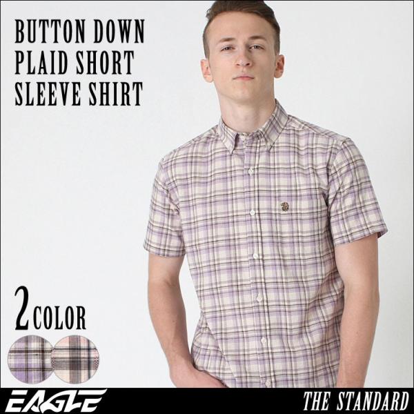 【送料無料】 シャツ メンズ 半袖 ボタンダウン チェック 日本規格 EAGLE STANDARD ...