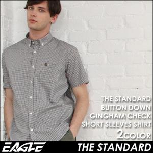 シャツ メンズ 半袖 ボタンダウン チェック 日本規格｜ブランド EAGLE STANDARD イーグル｜半袖シャツ カジュアル ギンガムチェック