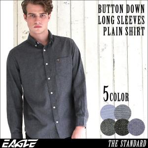 【送料無料】 シャツ メンズ 長袖 ボタンダウン シャンブレー フランネル 日本規格 EAGLE STANDARD イーグル 長袖シャツ Yシャツ プレゼント【メール便可】 爆買