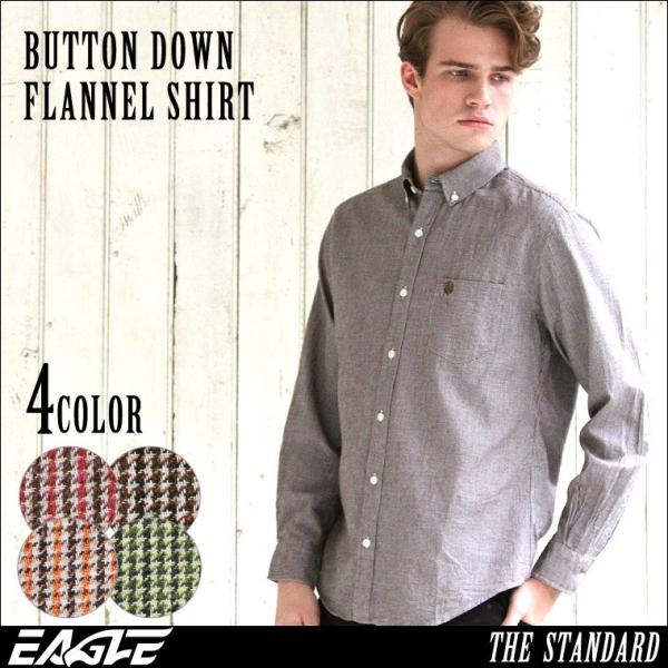 シャツ メンズ 長袖 厚手 ボタンダウン チェック 日本規格 EAGLE STANDARD イーグル...