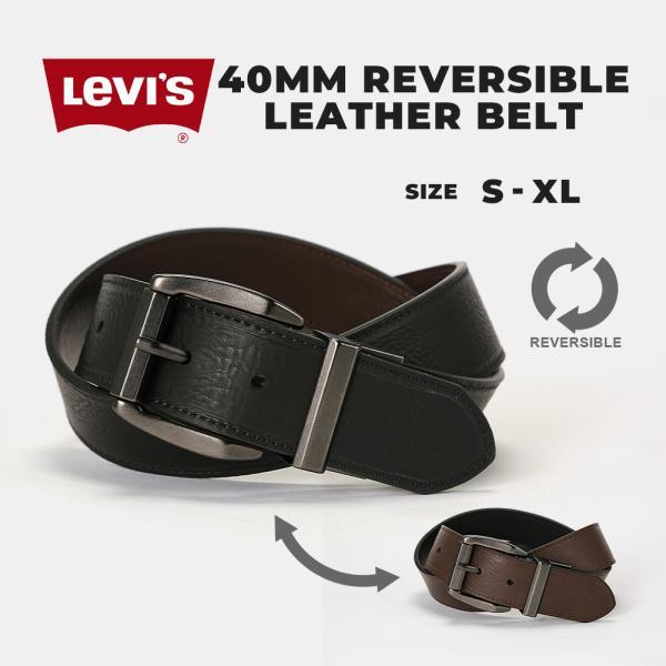 リーバイス ベルト メンズ ビジネス リバーシブル フェイク レザー シングルピン おしゃれ Lev...