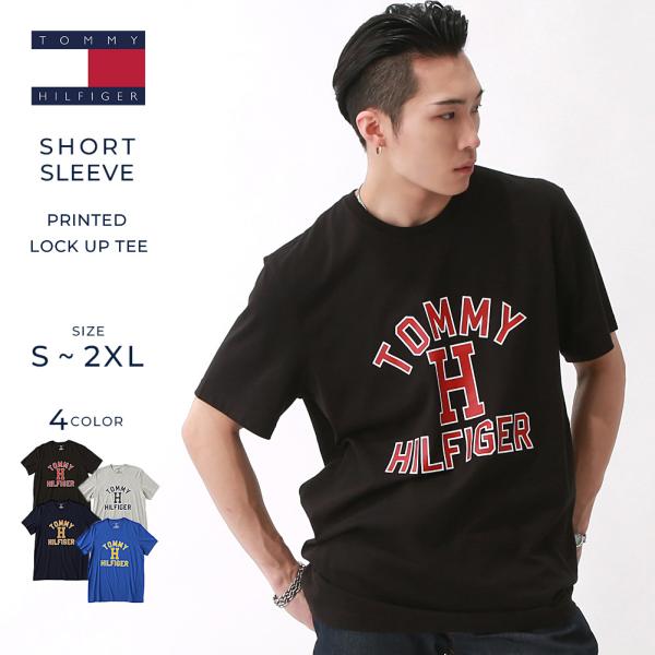 トミーヒルフィガー TOMMY HILFIGER Tシャツ メンズ フロントロゴ カレッジ プリント...