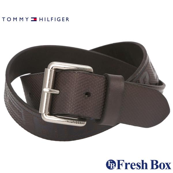 トミーヒルフィガー ベルト メンズ 本革 シングルピン レザー ロゴ 11TL02XZ48 USAモ...