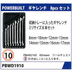 POWER BUILT(パワービルト) ミリサイズ ギヤレンチ 8pcsセット 1-PBWD1910｜f-depot