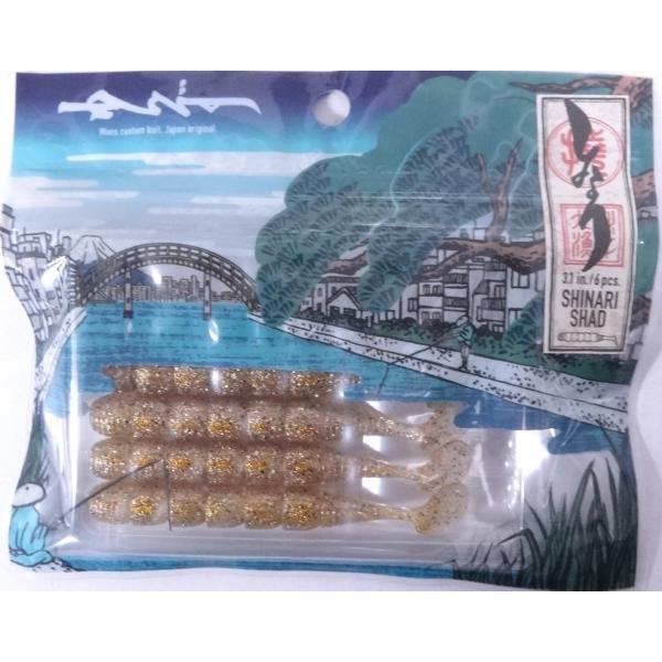 ワンズ しなりシャッド 3.1インチ 014 ゴールドMSP/ブラック シルバー フレーク 8701...