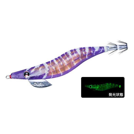デュエル LQ レンズエギ 透明布巻 2.5号 15.GLPB ゴースト夜光ゴールドパープルボイル ...