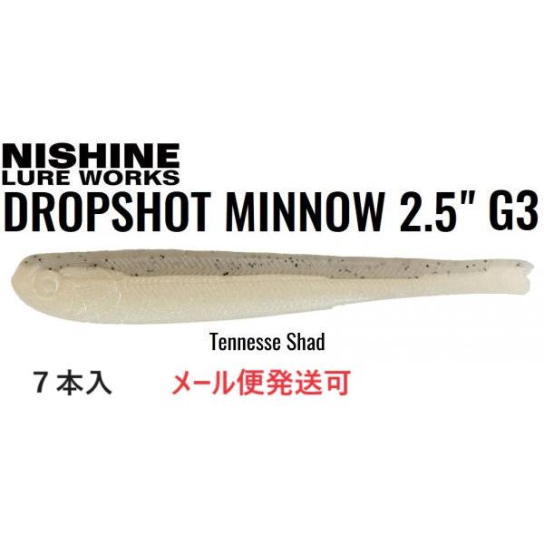 ニシネ ルアー ワークス ドロップショットミノー 2.5インチ G3 テネシーシャッド 102150