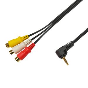 [5m][W]3.5mm 4極ミニプラグ-RCA(赤・白・黄)メスケーブル [CTIA規格]C-069-5m/C0695m｜f-fact