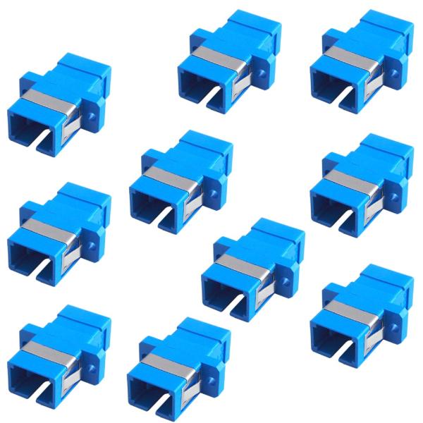 光ファイバーケーブル用 中継プラグ 10個入り SCコネクタ 延長 アダプタ シングル/マルチモード...