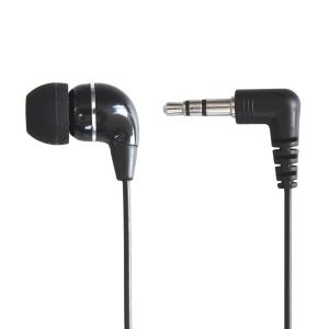 ダイナミック密閉型 カナル型 ステレオ 片耳 イヤホン 0.6m (ブラック) ラジオ用 3.5mm L型/L字 ステレオミニプラグ 片耳イヤホン/FNT-EPS-1306BK