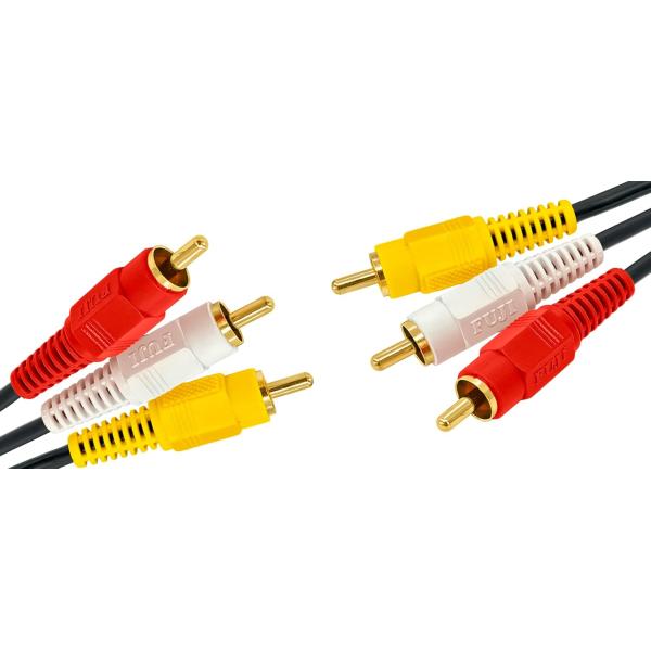 RCAピンケーブル 赤白黄 映像音声ケーブル 3ピンコード 20m 123-20m/12320m