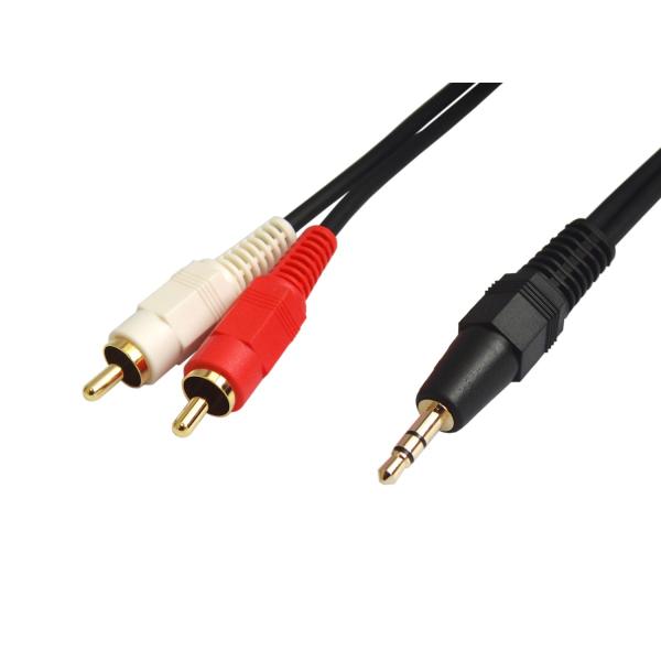 フジパーツ オーディオケーブル 抵抗入 ステレオミニプラグ-ピン/RCA×2(赤・白) 3m FVC...