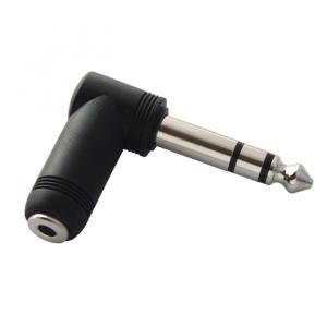 3.5mm ステレオミニプラグを6.3mm ステレオ標準プラグにL型変換