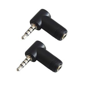 2個セット) 3.5mm 4極ミニプラグ L型/L字変換アダプター 4極ミニ