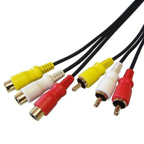 AVケーブル延長 RCA/ピンプラグ×3(オス)-RCA/ピンジャック×3(メス) 15m VM-4...