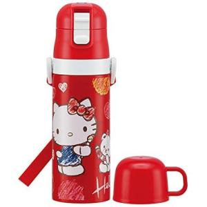 スケーター　ハローキティ スケッチ サンリオ 　2WAY　ロック付ワンプッシュダイレクト　ステンレスボトル　SKDC4　470ml  離島不可　直飲み 水筒　78475