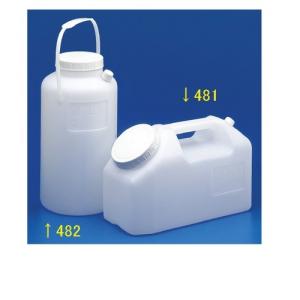 プラスチック蓄尿容器 482 2.5リットル φ135×H250mm、口径=φ74mm 材質 ポリエチレン 耐熱温度 60℃｜f-folio
