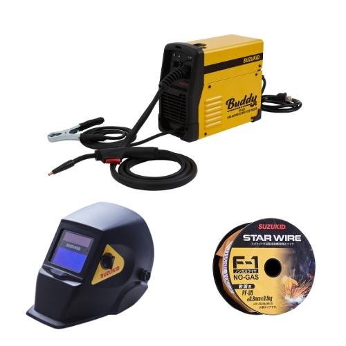 スズキッド　FG限定 インバータノンガス半自動溶接機 Buddy・液晶式自動遮光面・ノンガスワイヤー...