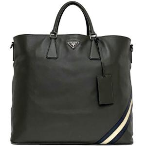 PRADA（プラダ） トートバッグ イニシャルパッチ グリーン 大容量