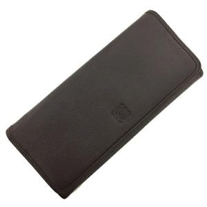ロエベ ギフト 二つ折り長財布 アナグラム パープル グレー系 中古 レザー 鑑定済み 長財布 本物 二つ折り ブランド Loewe
