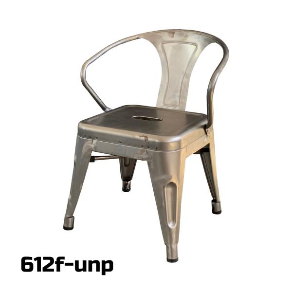 ワークチェア　座面高さ31cm　スチール座面　無塗装　【612f-unp】