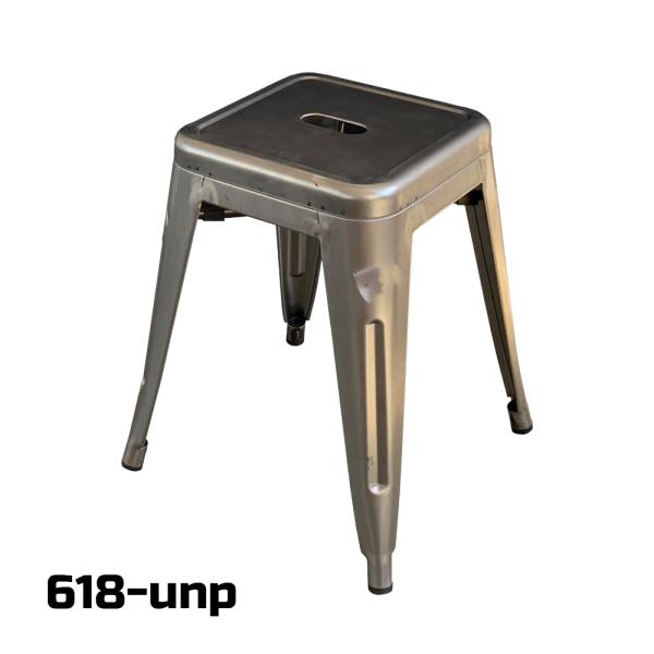 ワークスツール　座面高さ46cm　スチール座面　無塗装　【618-unp】